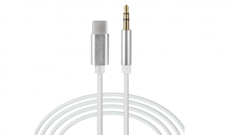 Laidas USB C - 3.5mm 1.5m baltas (white) 